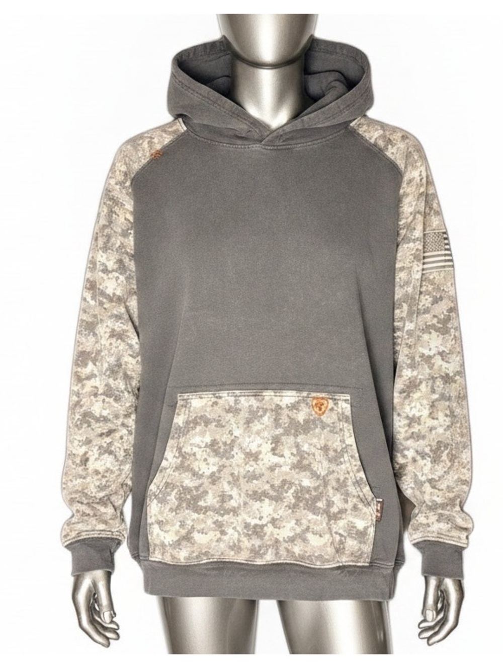 Ariat FR Men's 4XL Gray and Camouflage Hoodie Fire Resistant - Picture 1 of 6